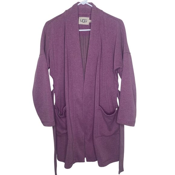 Ugg Womens Purple Fleece Open Front Cardigan With Pockets Size S Cotton Blend - Picture 1 of 12